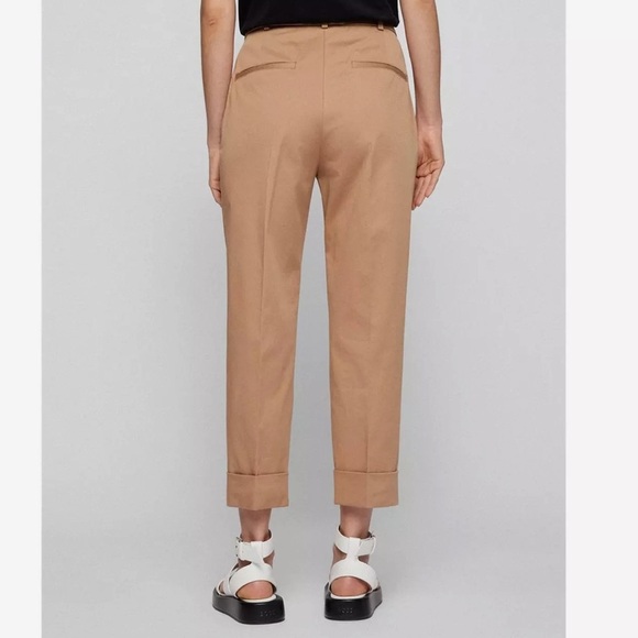 HUGO Boss Cotton High Rise Button Fly Tachino2 Trouser in Medium Beige - Picture 13 of 14